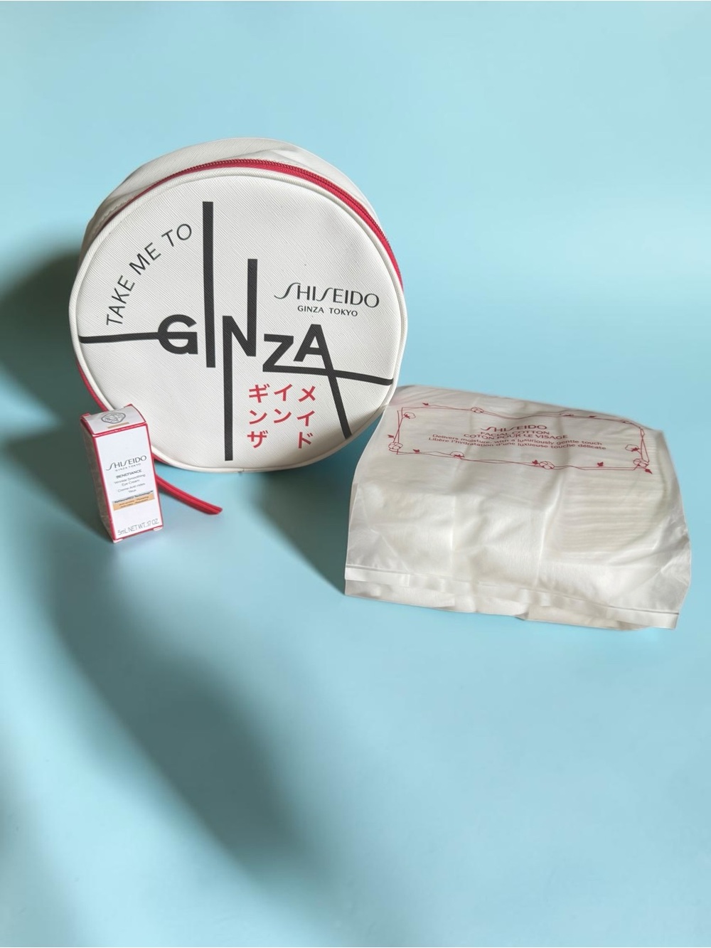 Shiseido Ginza White Cosmetic Pouch Bundle NEW